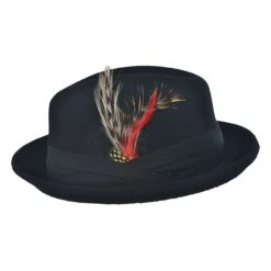 Kid's Blues Crushable Wool Felt Trilby Fedora Hat -Bailey Hat Shop 105282