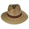 Striped Band Explorer Palm Straw Fedora Hat -Bailey Hat Shop 127739
