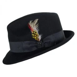Blues Crushable Wool Felt Trilby Fedora Hat -Bailey Hat Shop 18764