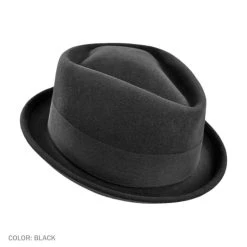 Crushable Wool Felt Diamond Crown Fedora Hat -Bailey Hat Shop 18863
