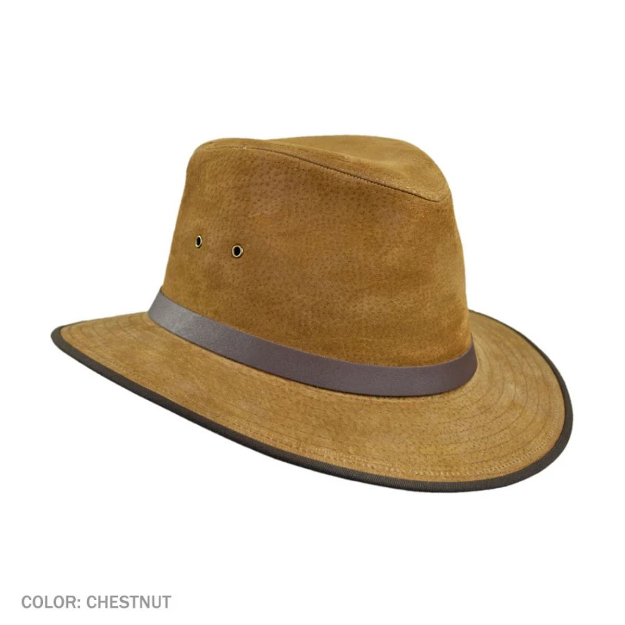 Nubuck Leather Safari Fedora Hat 4 Nubuck Leather Safari Fedora Hat - Image 2