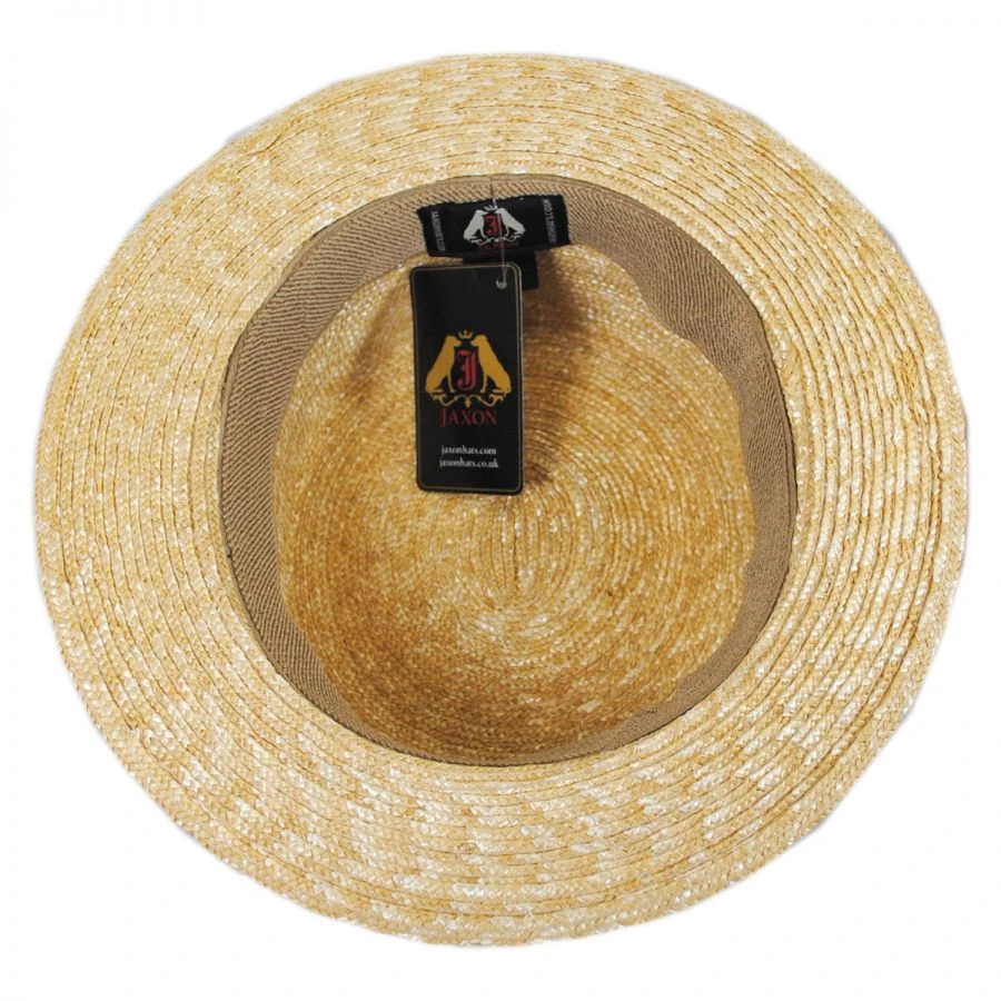 Black Band Wheat Straw Skimmer Hat 5 Black Band Wheat Straw Skimmer Hat - Image 3