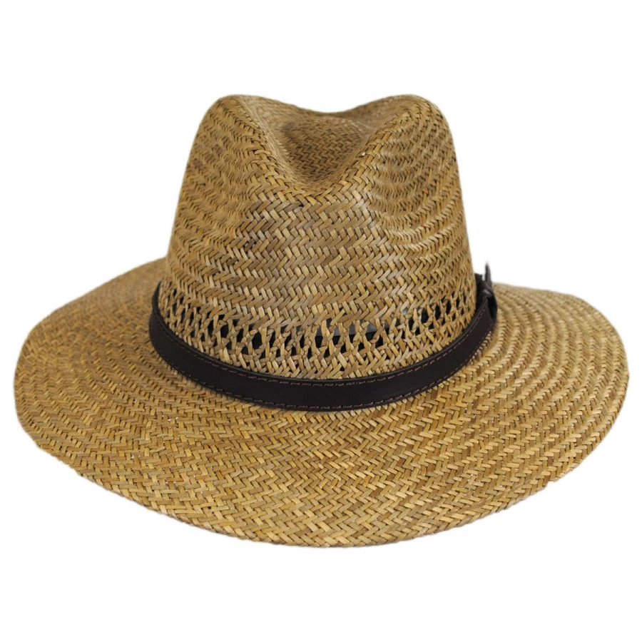 Stetson Childress Vent Seagrass Straw Safari Fedora Hat 3 Stetson Childress Vent Seagrass Straw Safari Fedora Hat