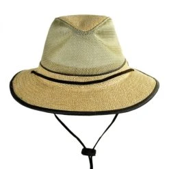 Mesh Crown Hemp Fabric Safari Fedora Hat -Bailey Hat Shop 227009