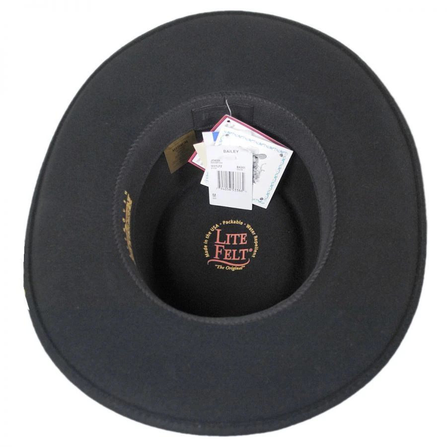 RENEGADE Joker LiteFelt Wool Gambler Western Hat 5 RENEGADE Joker LiteFelt Wool Gambler Western Hat - Image 3