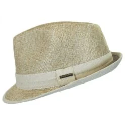 Stetson Two-Tone Vegan Linen Trilby Fedora Hat -Bailey Hat Shop 271498