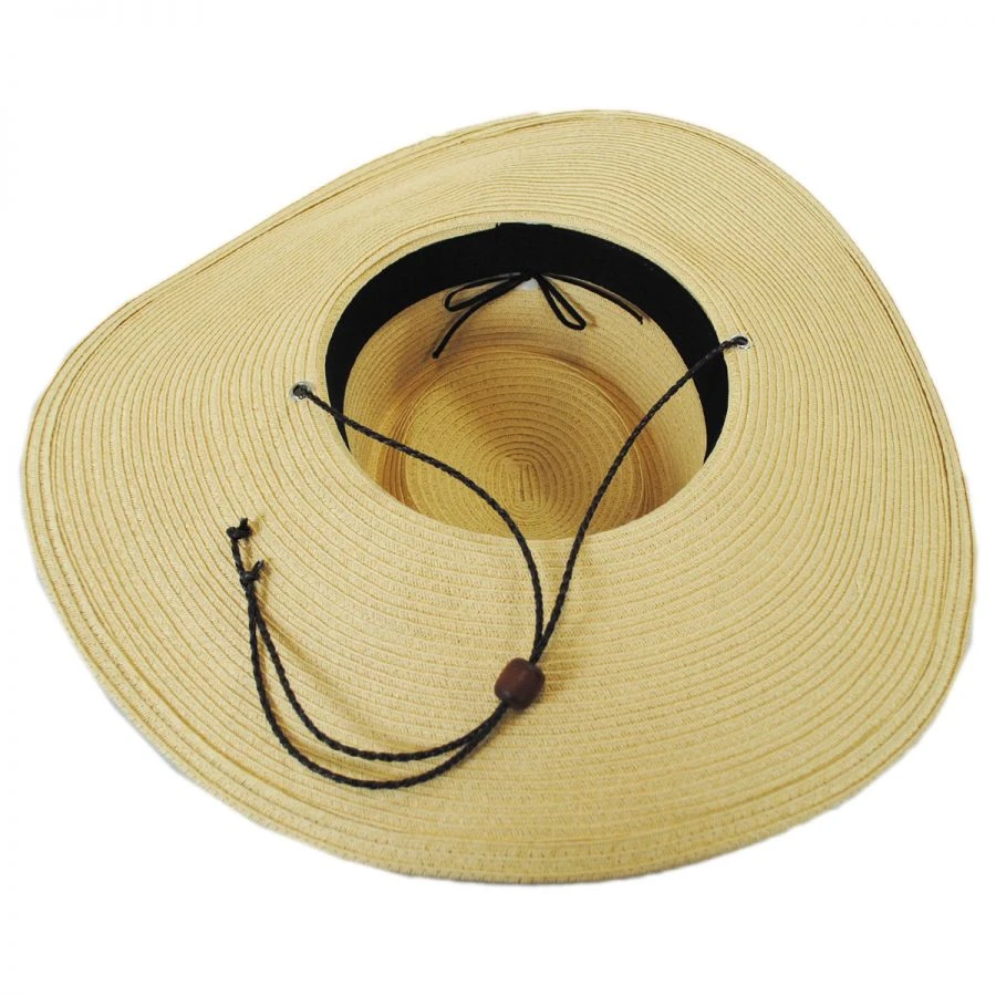 Wide Brim Toyo Straw Gambler Hat 5 Wide Brim Toyo Straw Gambler Hat - Image 3