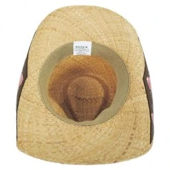 Pink Rose Raffia Straw Western Hat -Bailey Hat Shop 281807