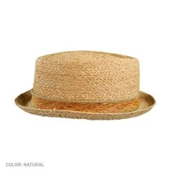 Raffia Straw Diamond Crown Fedora Hat -Bailey Hat Shop 29462