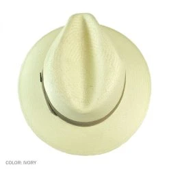 Toyo Straw Safari Fedora Hat - Khaki Band -Bailey Hat Shop 29621