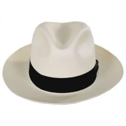 Center Pinch Shantung Straw Fedora Hat