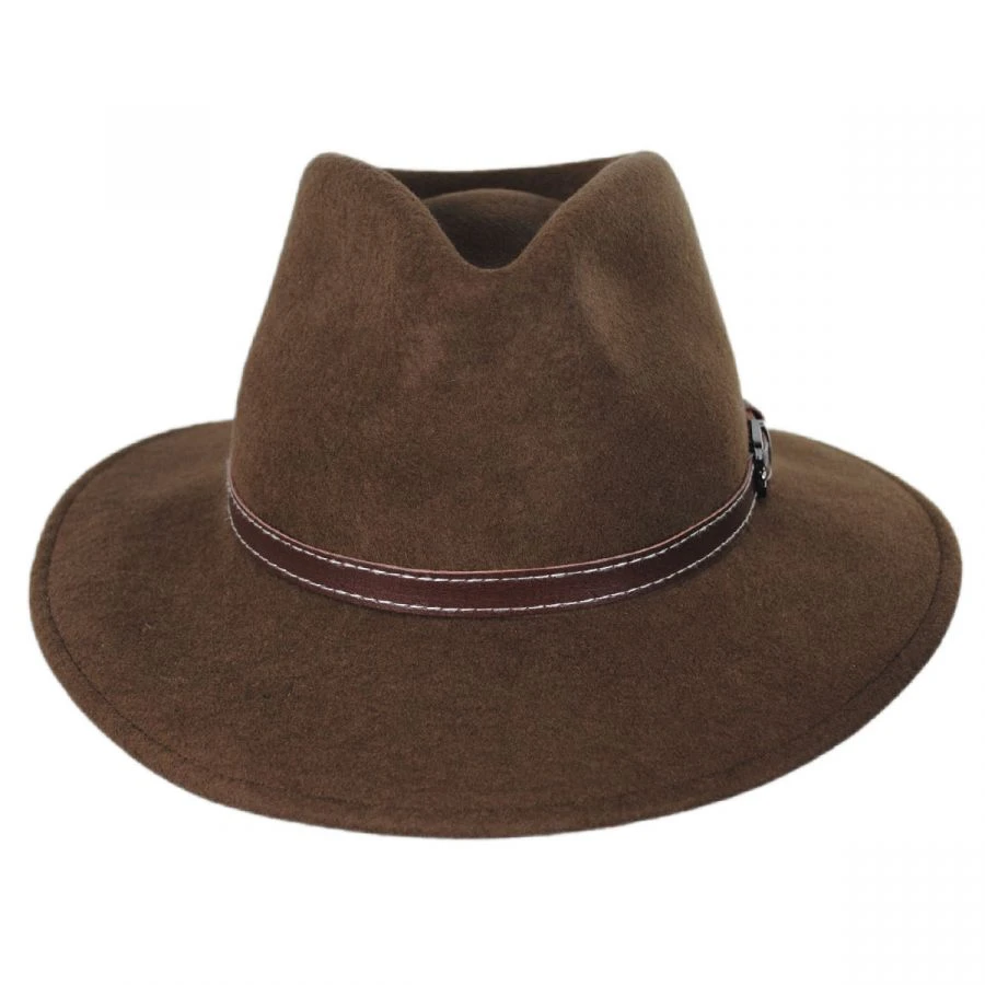 Leather Band Wool Felt Fedora Hat 3 Leather Band Wool Felt Fedora Hat