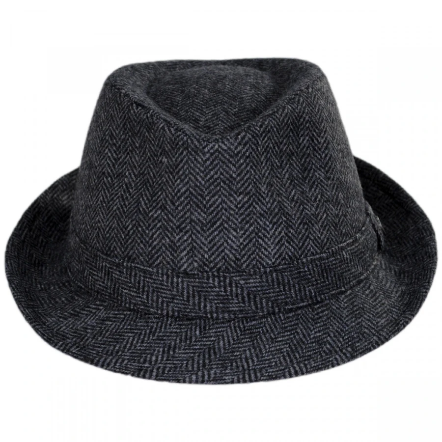 Herringbone Wool Trilby Fedora Hat 3 Herringbone Wool Trilby Fedora Hat