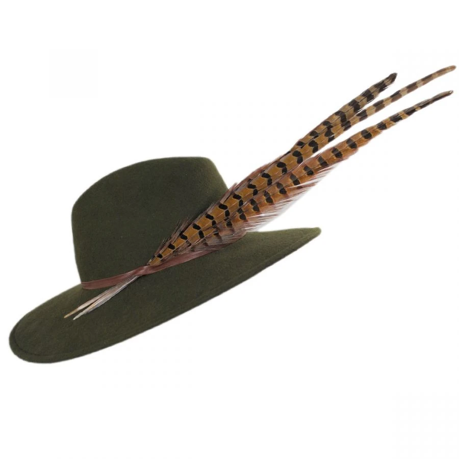 Trio Pheasant Feather Wool Felt Fedora Hat - Made To Order 4 Trio Pheasant Feather Wool Felt Fedora Hat - Made To Order - Image 2