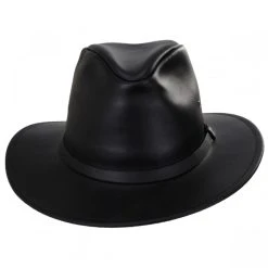 Leather Safari Fedora Hat