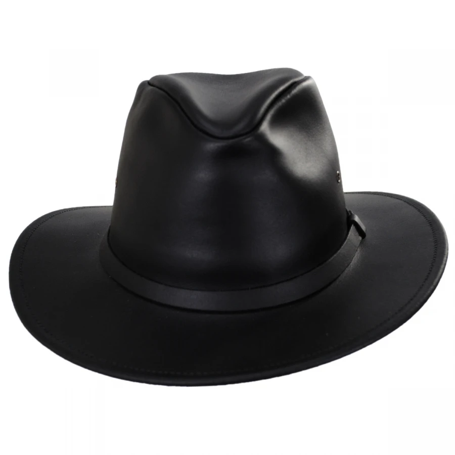 Leather Safari Fedora Hat 3 Leather Safari Fedora Hat