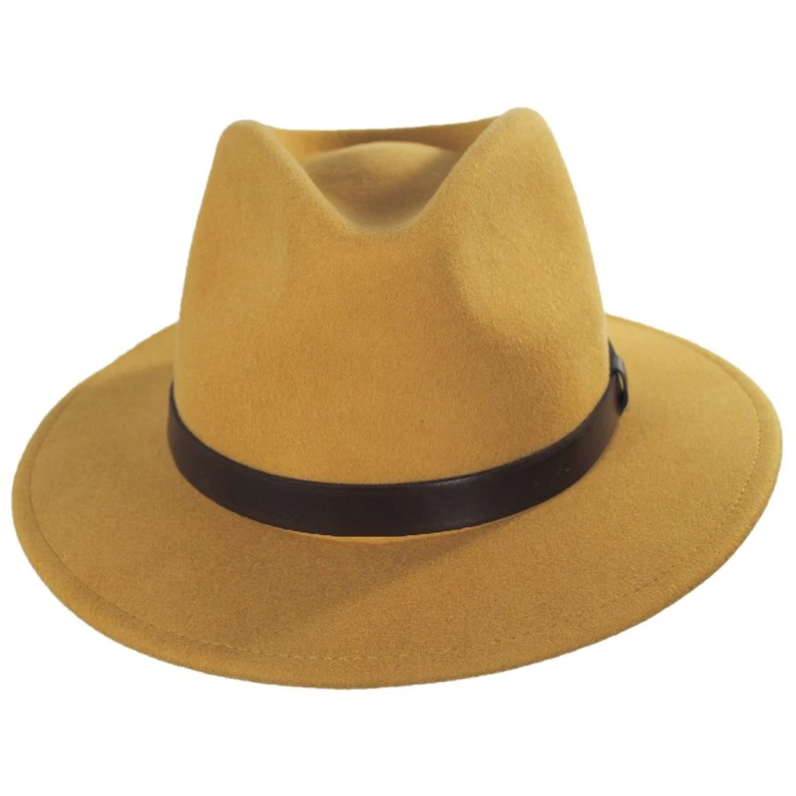 Messer Wool Felt Fedora Hat - Honey 3 Messer Wool Felt Fedora Hat - Honey