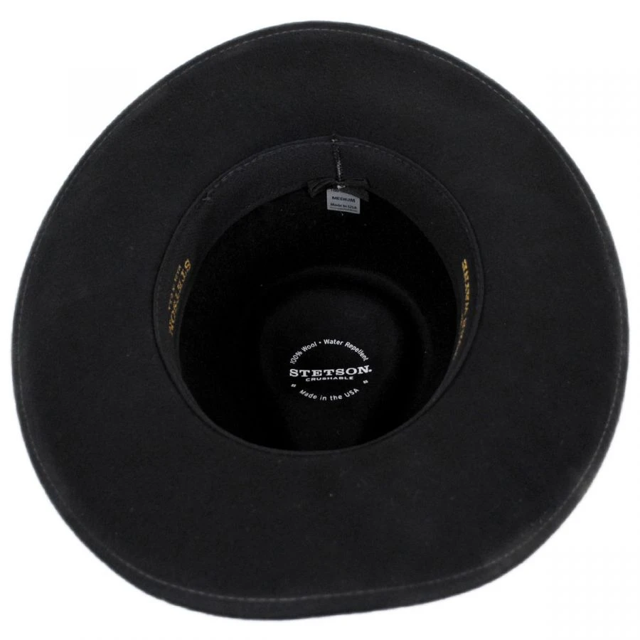 Stetson John Wayne The Fort Wool Felt Crushable Western Hat - Black 5 Stetson John Wayne The Fort Wool Felt Crushable Western Hat - Black - Image 3
