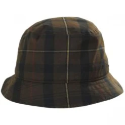 British Millerain Waxed Plaid Cotton Rain Bucket Hat