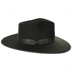 Alternative view of Wool Felt Rancher Fedora Hat - Forest Green