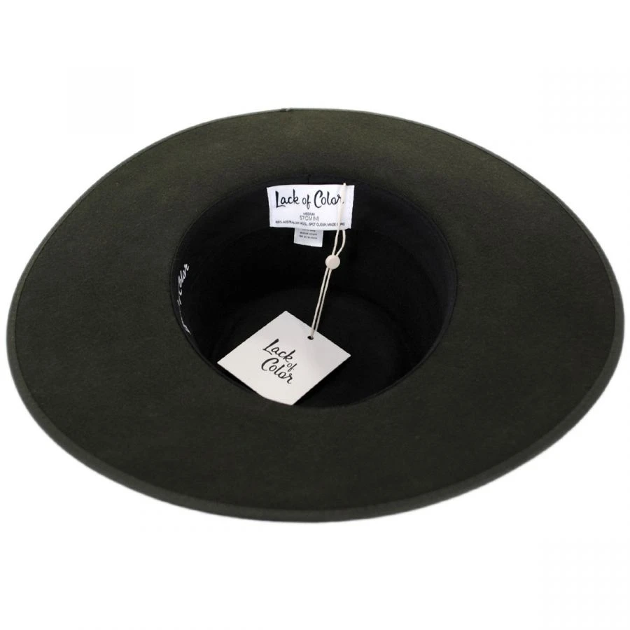 Wool Felt Rancher Fedora Hat - Forest Green 5 Wool Felt Rancher Fedora Hat - Forest Green - Image 3