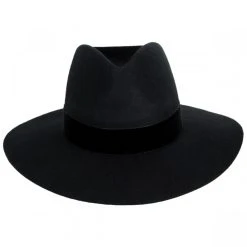 Benson Tri Wool Felt Fedora Hat - Black