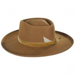 Val Diamond Crown Wool Felt Fedora Hat - Brown -Bailey Hat Shop 391294