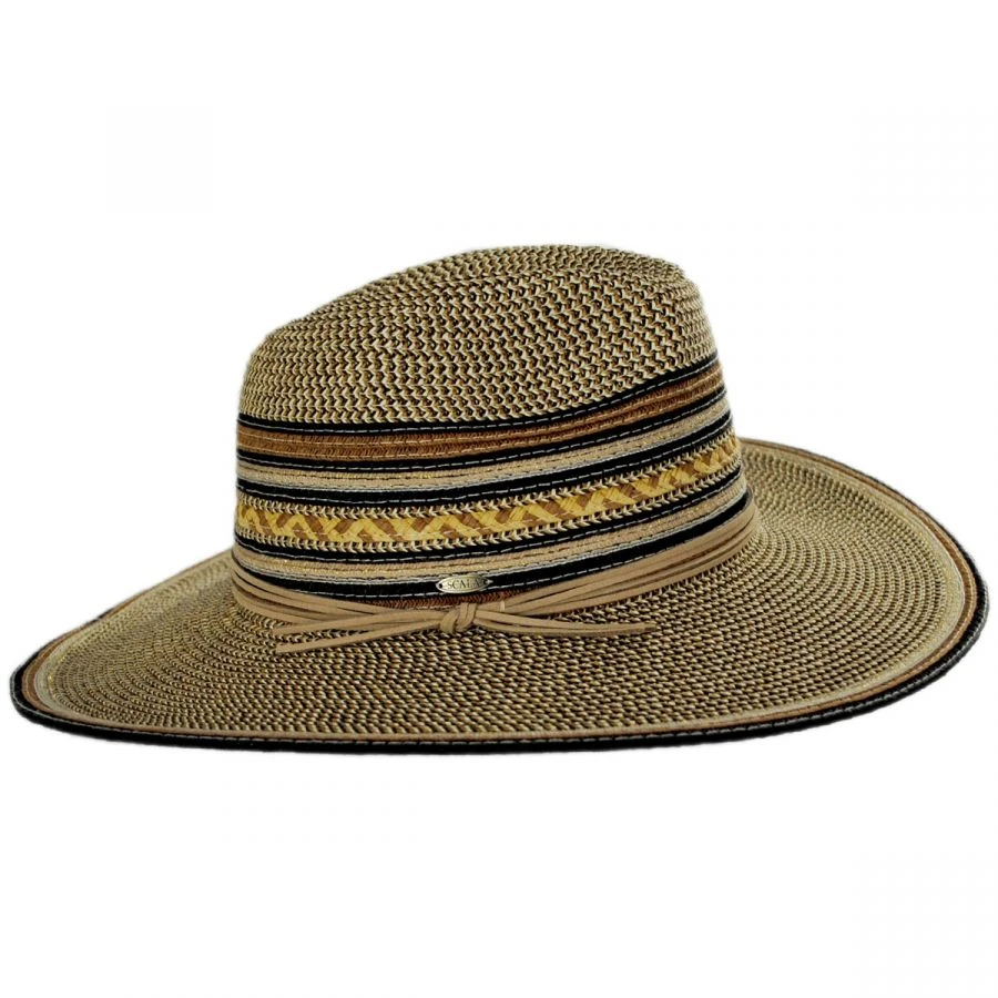Scala Alento Braided Toyo Straw Fedora Hat 4 Scala Alento Braided Toyo Straw Fedora Hat - Image 2