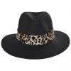 Gabon Leopard Scarf Toyo Straw Fedora Hat -Bailey Hat Shop 393069
