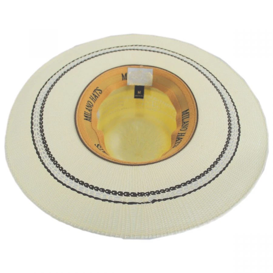 Chiron Wide Brim Bangora Straw Fedora Hat 5 Chiron Wide Brim Bangora Straw Fedora Hat - Image 3