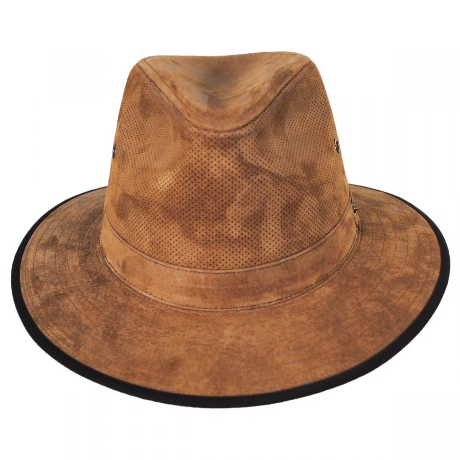 Stetson Chelan Suede Leather Safari Fedora Hat 3 Stetson Chelan Suede Leather Safari Fedora Hat