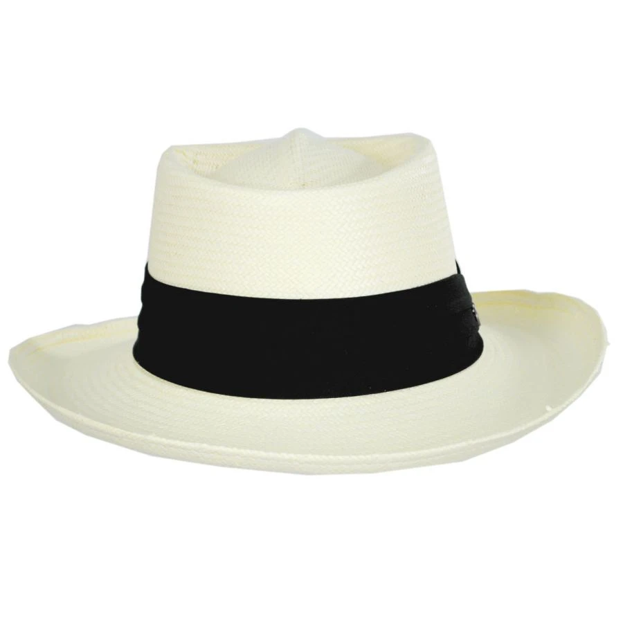 Toyo Straw Gambler Hat - Black Band 3 Toyo Straw Gambler Hat - Black Band