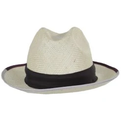 Bailey Hesmond Sisal Litestraw Fedora Hat - Natural/Plum