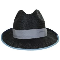 Bailey Hesmond Sisal Litestraw Fedora Hat - Black/Blue