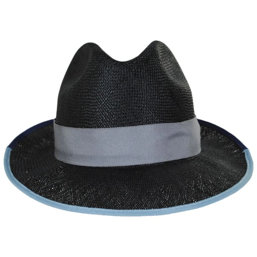 Bailey Hesmond Sisal Litestraw Fedora Hat - Black/Blue 3 Bailey Hesmond Sisal Litestraw Fedora Hat - Black/Blue