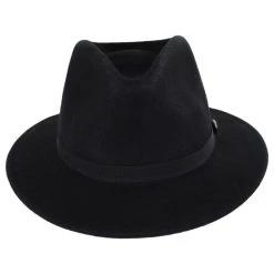 Messer Packable Wool Felt Fedora Hat - Black