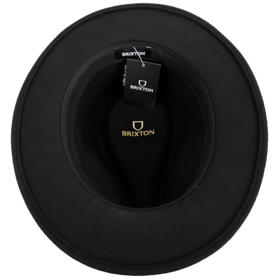 Messer Packable Wool Felt Fedora Hat - Black 5 Messer Packable Wool Felt Fedora Hat - Black - Image 3