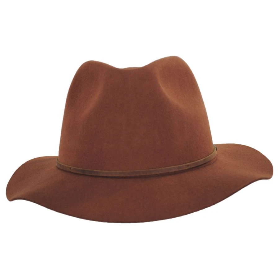 Wesley Wool Felt Floppy Fedora Hat - Caramel 3 Wesley Wool Felt Floppy Fedora Hat - Caramel