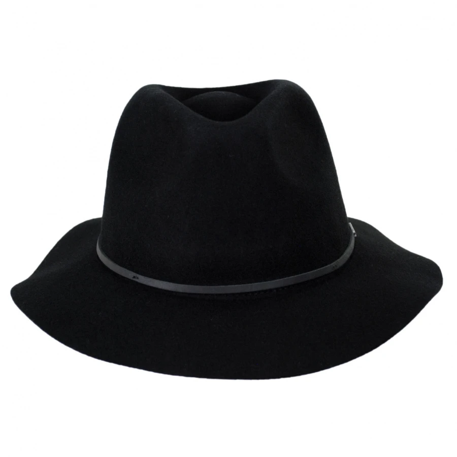 Wesley Wool Felt Floppy Fedora Hat - Black 3 Wesley Wool Felt Floppy Fedora Hat - Black