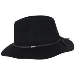 Wesley Wool Felt Floppy Fedora Hat - Black 6 Wesley Wool Felt Floppy Fedora Hat - Black -Bailey Hat Shop 409940