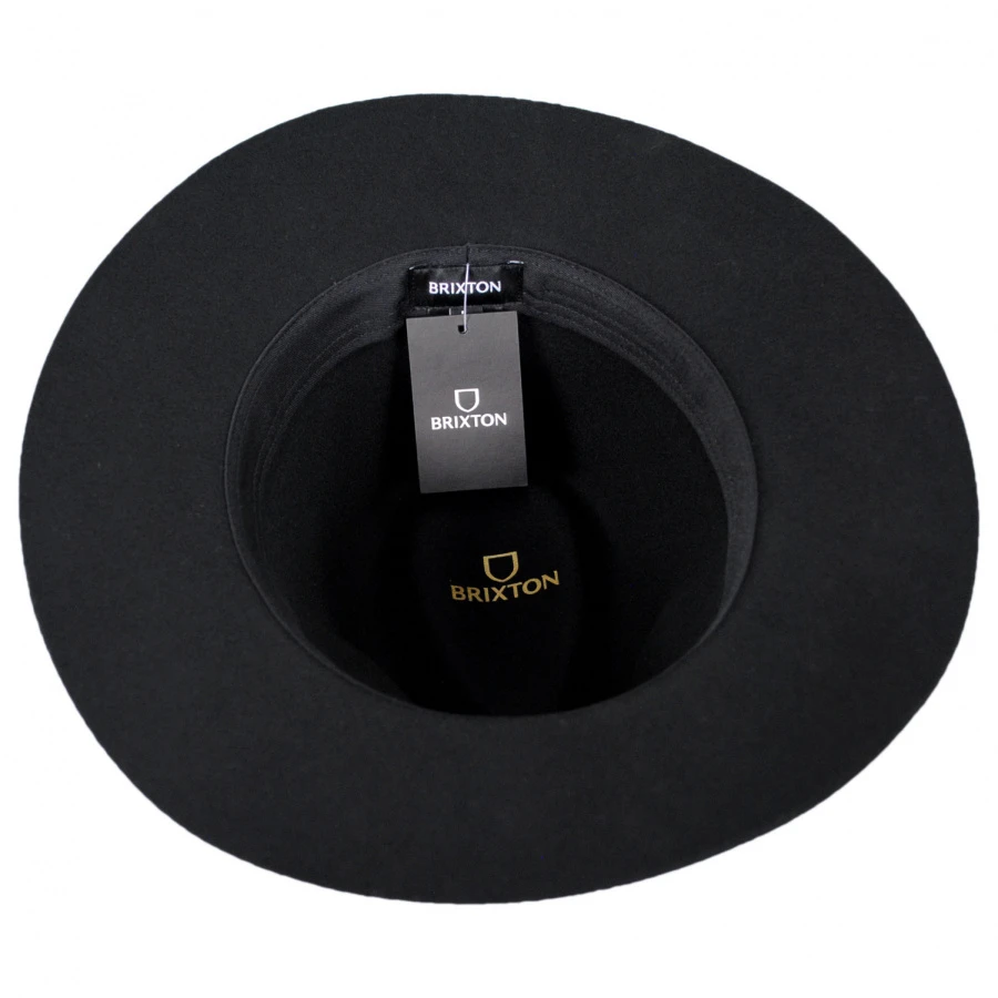 Wesley Wool Felt Floppy Fedora Hat - Black 5 Wesley Wool Felt Floppy Fedora Hat - Black - Image 3