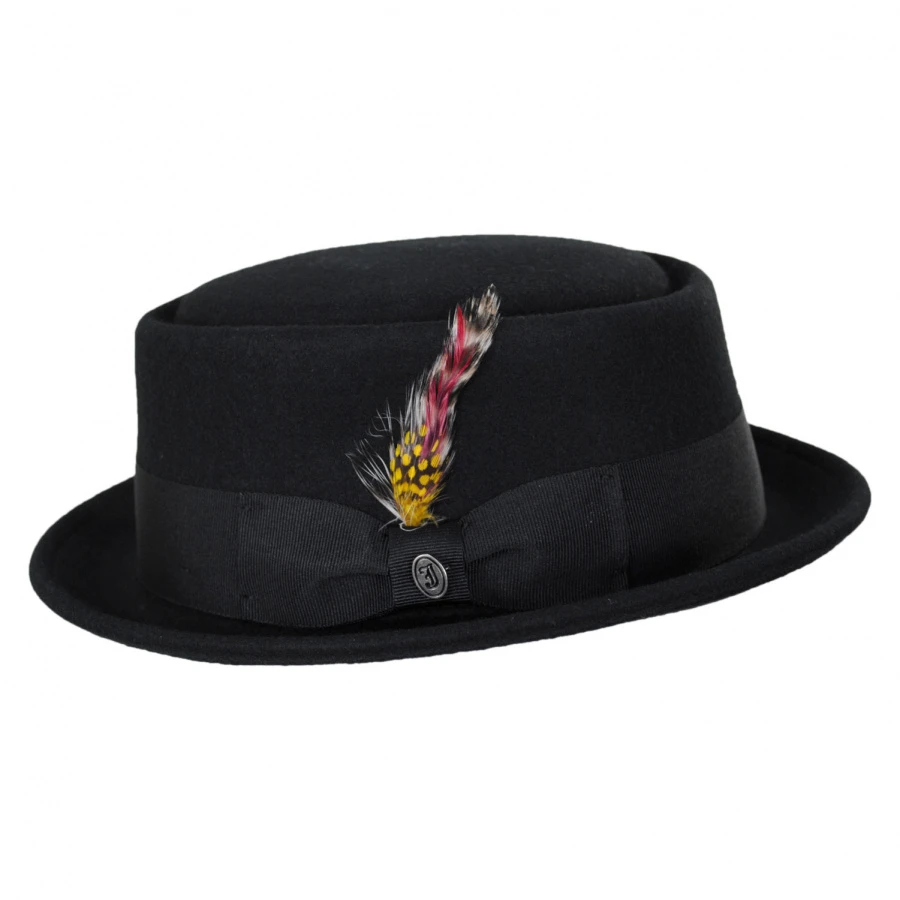 Crushable Wool Felt Pork Pie Hat - Black 4 Crushable Wool Felt Pork Pie Hat - Black - Image 2