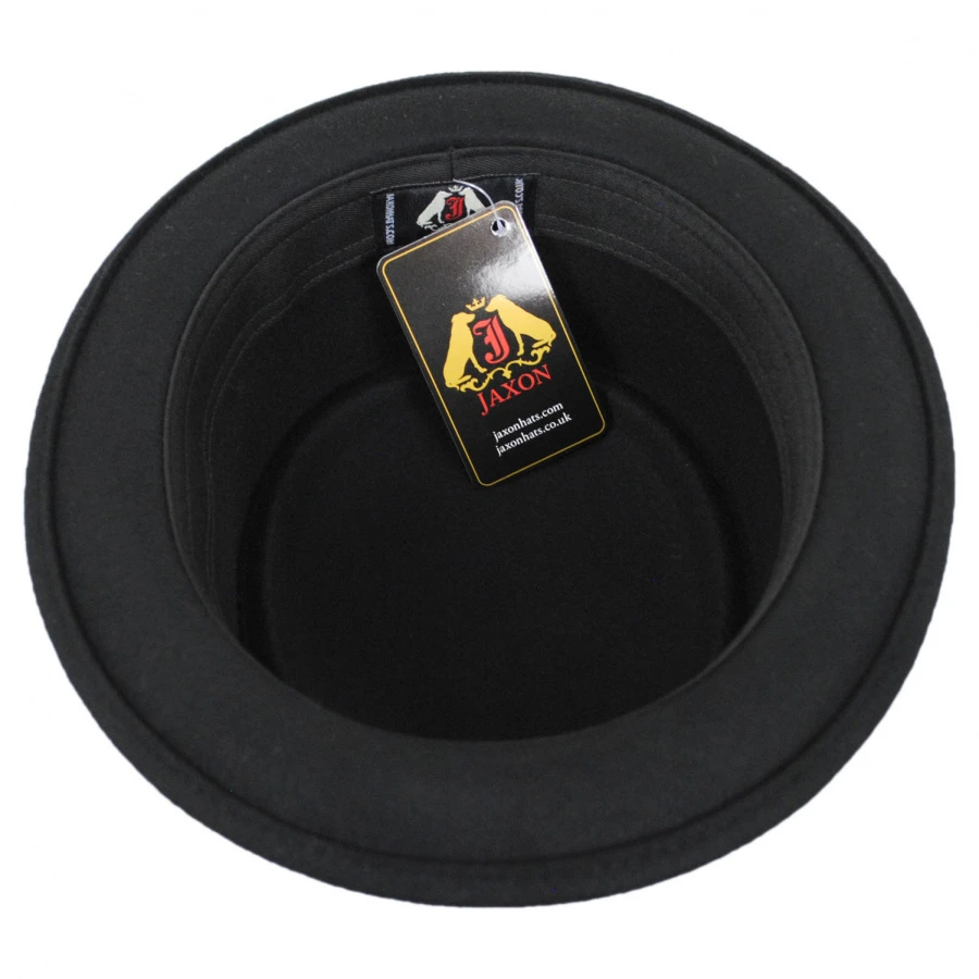 Crushable Wool Felt Pork Pie Hat - Black 5 Crushable Wool Felt Pork Pie Hat - Black - Image 3