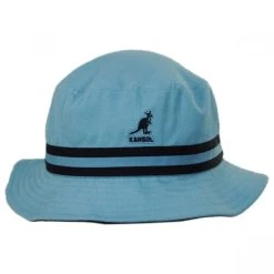 Kangol Stripe Lahinch Cotton Bucket Hat - Light Blue