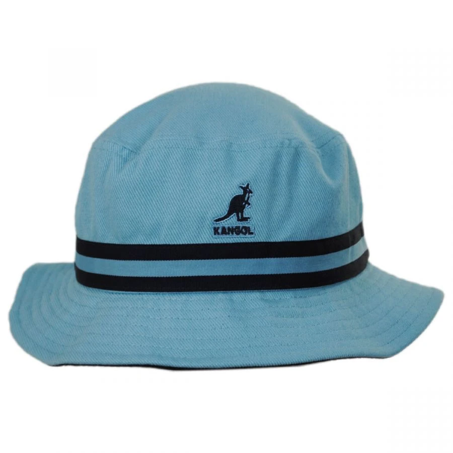 Kangol Stripe Lahinch Cotton Bucket Hat - Light Blue 3 Kangol Stripe Lahinch Cotton Bucket Hat - Light Blue