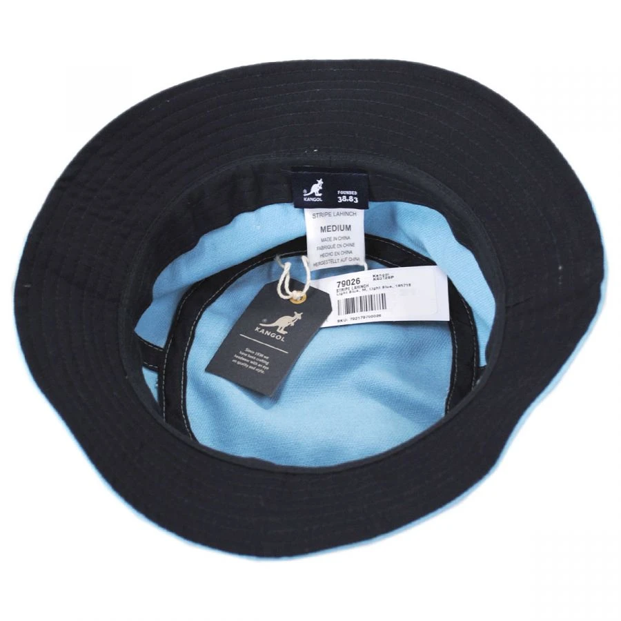 Kangol Stripe Lahinch Cotton Bucket Hat - Light Blue 5 Kangol Stripe Lahinch Cotton Bucket Hat - Light Blue - Image 3