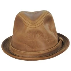 Vintage Leather Fedora Hat