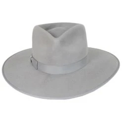 Wool Felt Rancher Fedora Hat - Gray