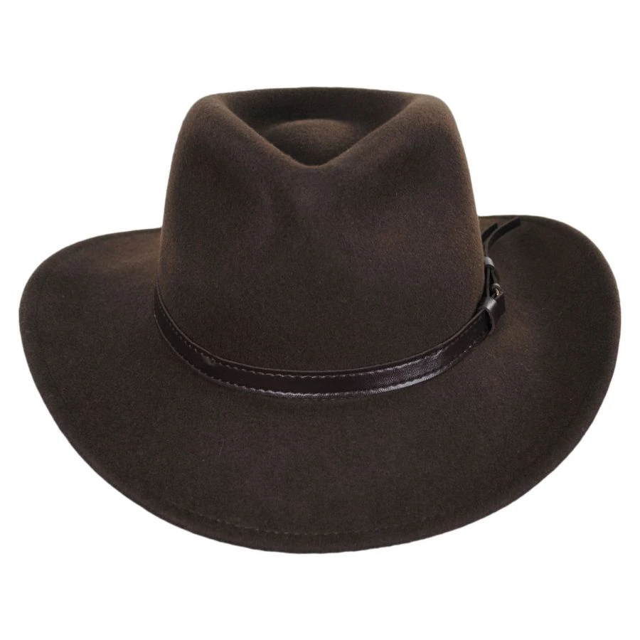 Crushable Wool Felt Outback Hat - Olive Green 3 Crushable Wool Felt Outback Hat - Olive Green