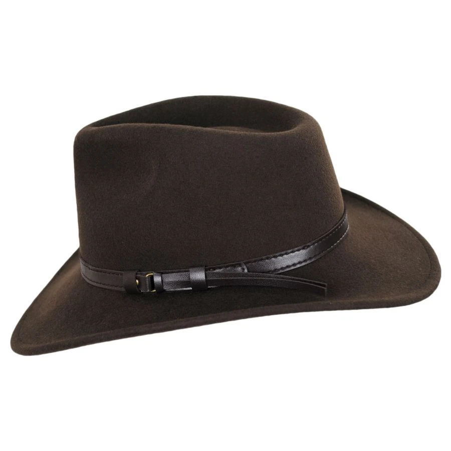 Crushable Wool Felt Outback Hat - Olive Green 4 Crushable Wool Felt Outback Hat - Olive Green - Image 2